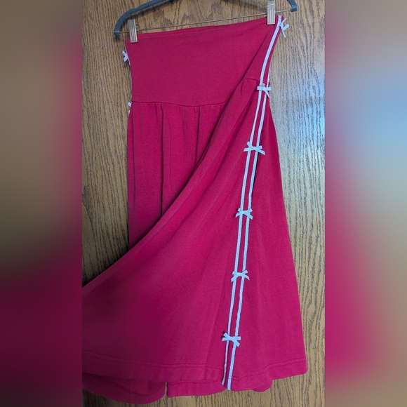 Dresses & Skirts - Anthropologie Terry Cloth Red Dress With Bow Accents